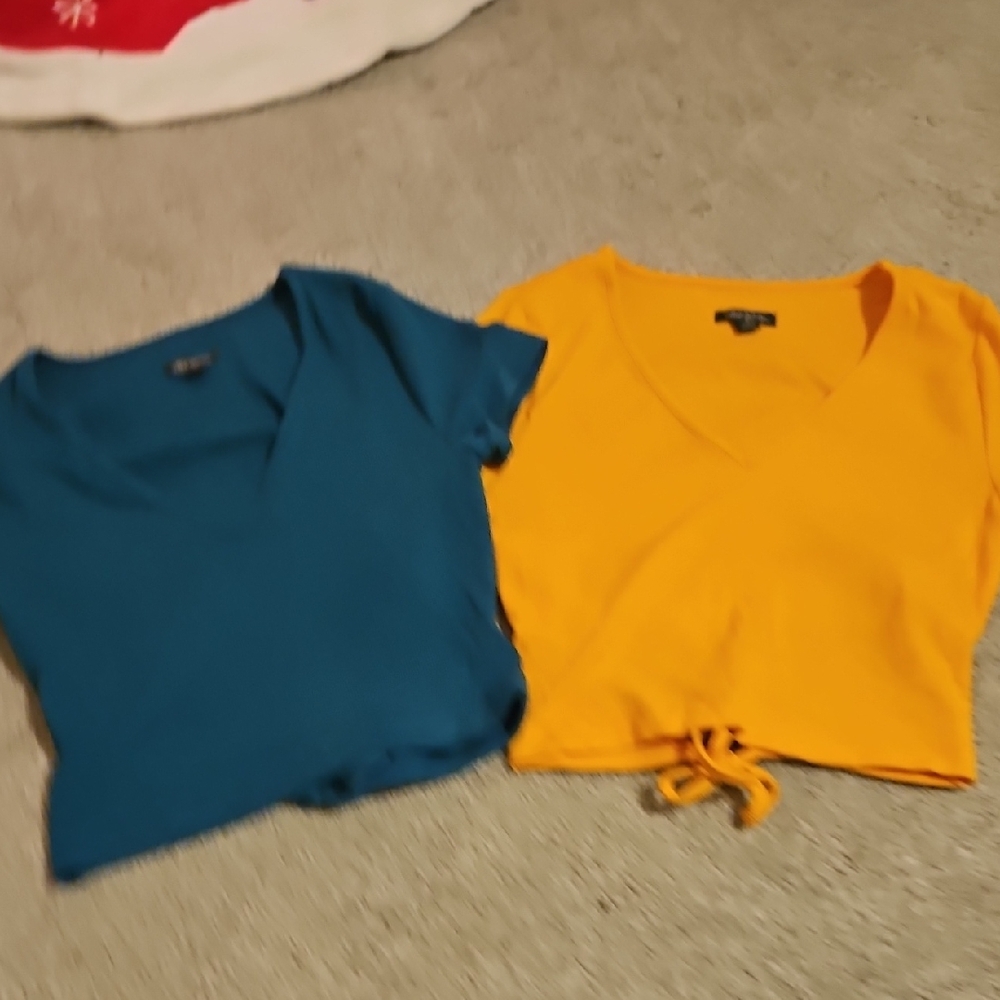 Wild Fable Blue and Yellow Crop Tops